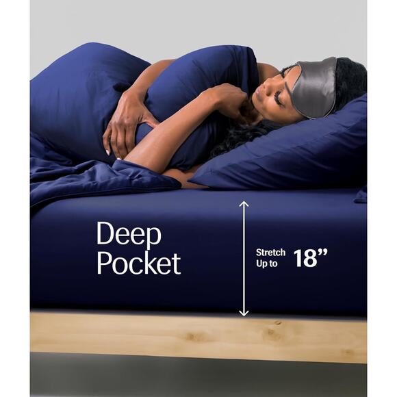 REST Evercool Double/Full Fitted Sheet Midnight Blue 15" up to 18’’ Deep Navy - Picture 5 of 9